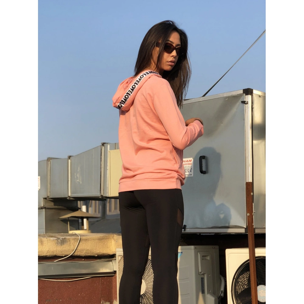 Cecily Pembe Kapşonlu Kadın Sweat