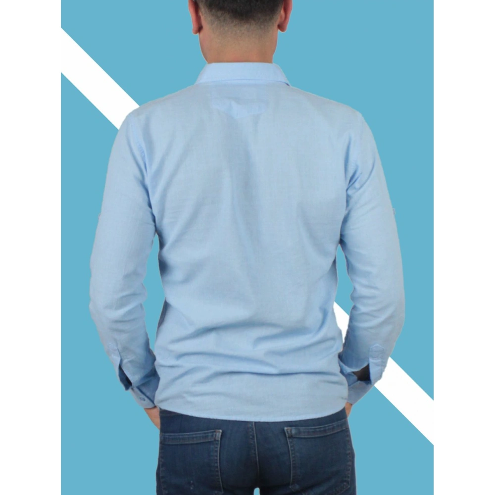 Chung Erkek Açık Mavi Keten Gömlek