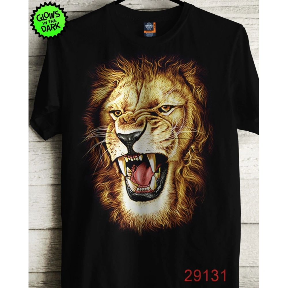Erkek Aslan Baskılı T-shirt