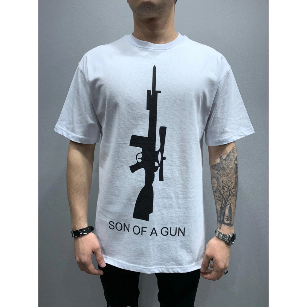 Erkek Beyaz Baskılı T-shirt