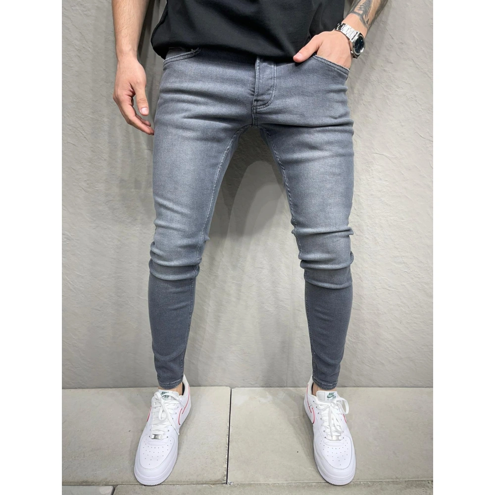 Erkek Düz Gri Pantolon