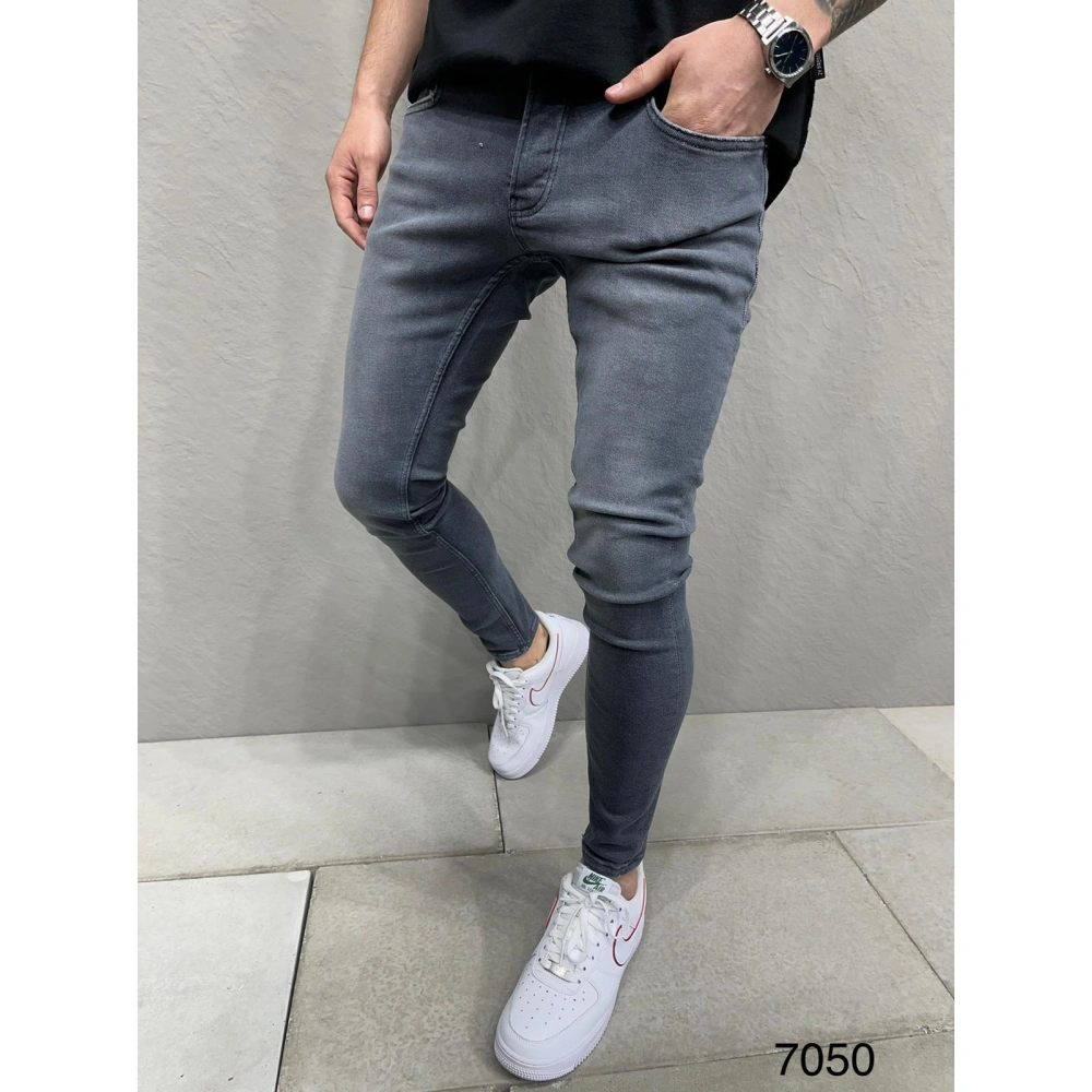 Erkek Düz Gri Pantolon