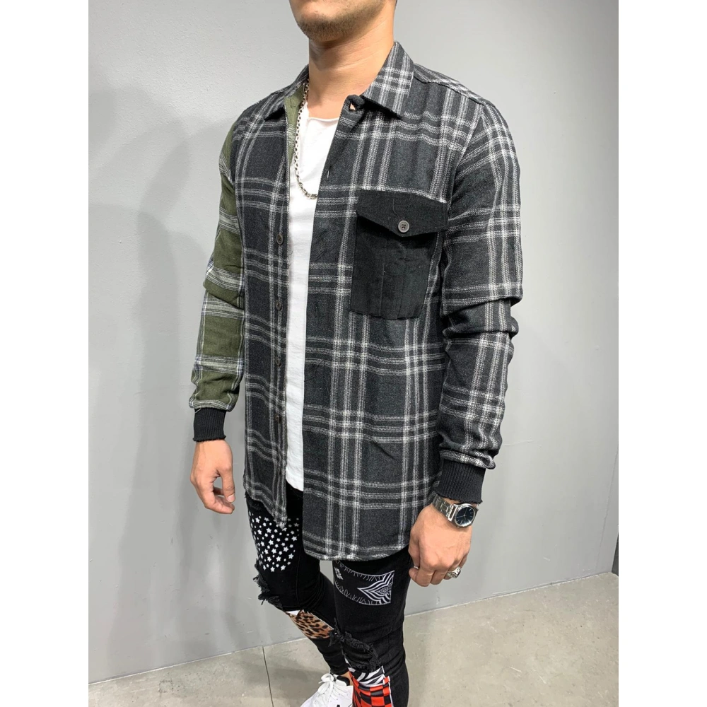 Erkek Haki Ekose Gömlek