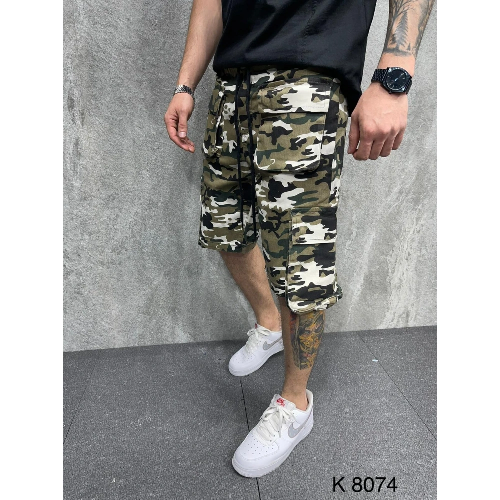Erkek Kamuflaj Desenli Şort