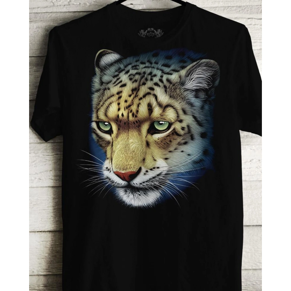Erkek Leopar Baskılı T-shirt