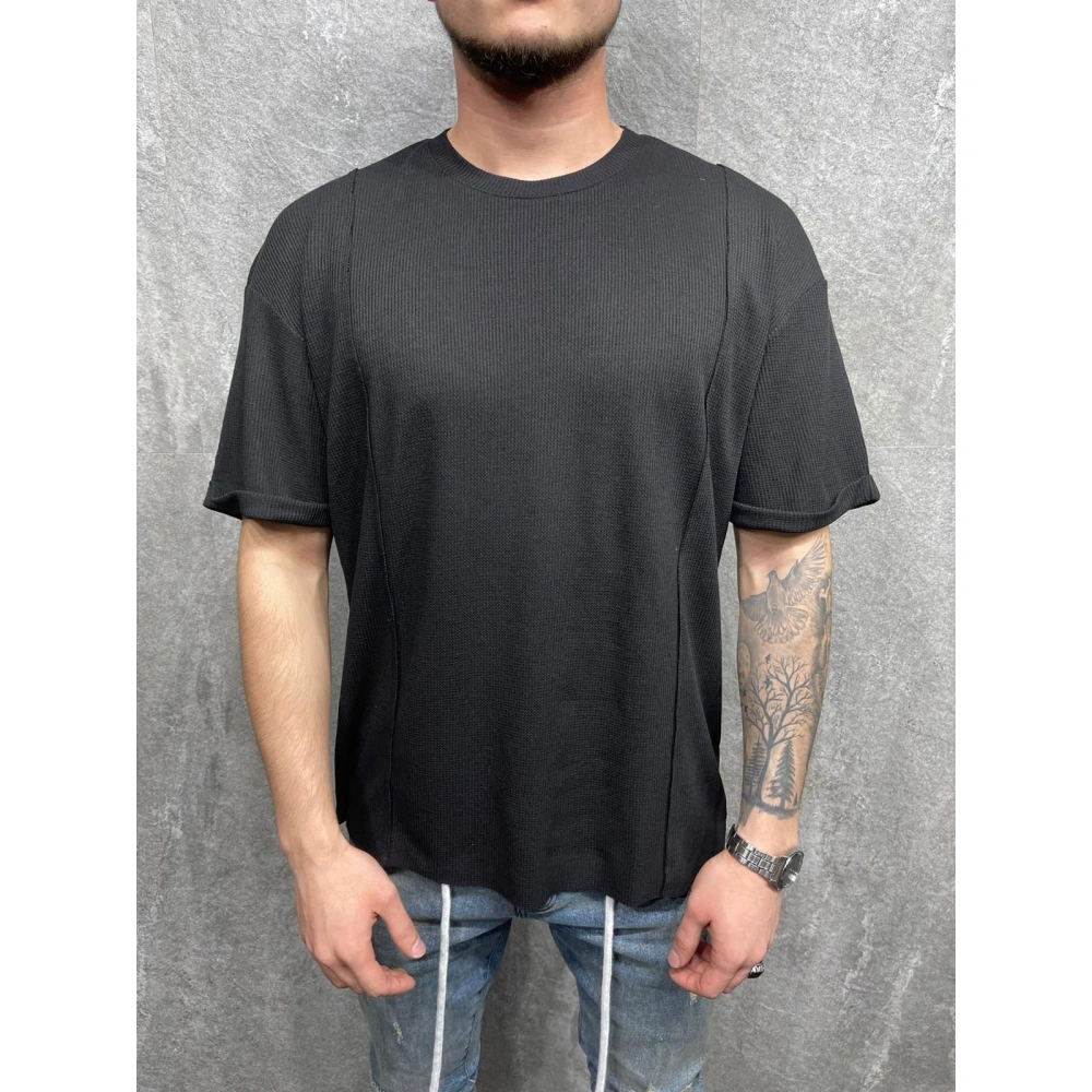 Erkek Örme Siyah Tshirt