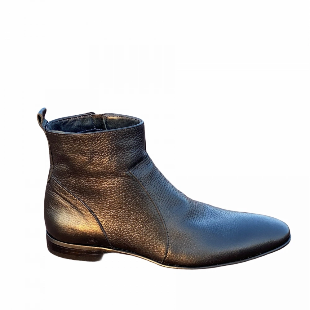 Erkek Siyah Deri Bot