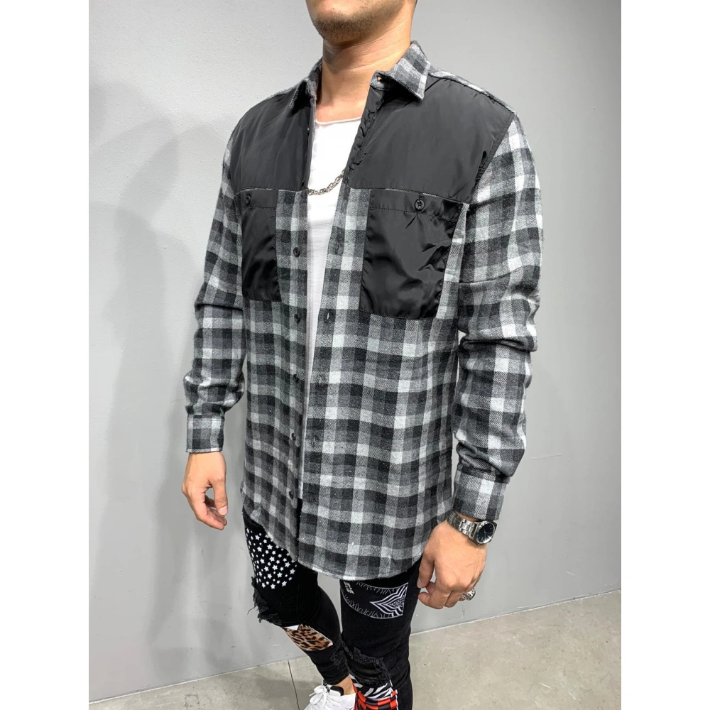 Erkek Siyah Ekose Gömlek