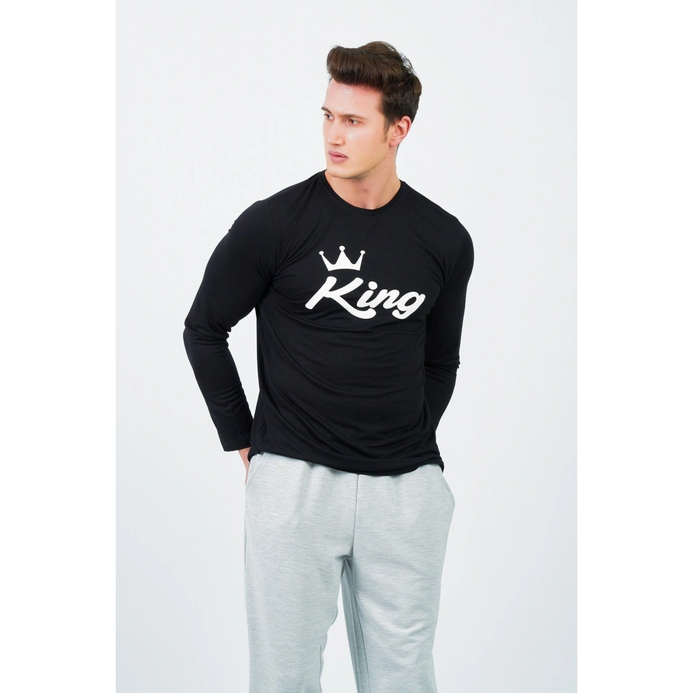 Erkek Siyah King Pijama Takımı