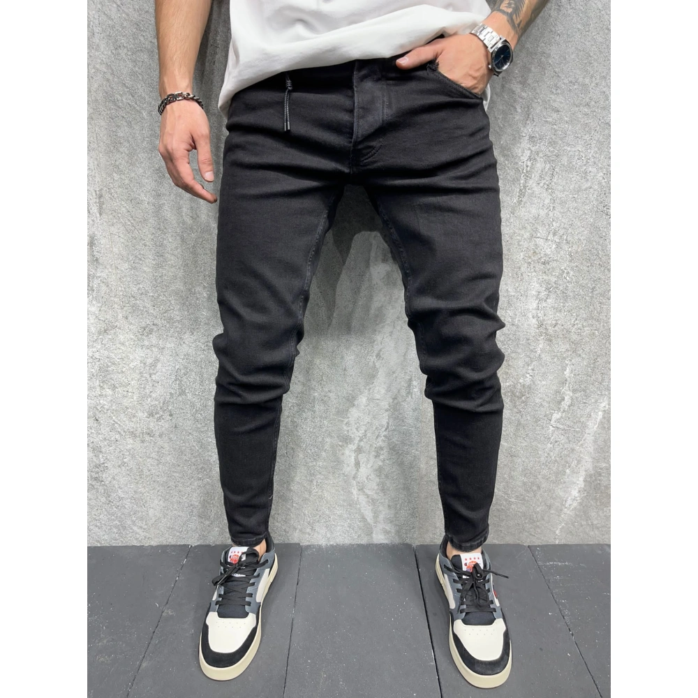 Erkek Siyah Kot Pantolon