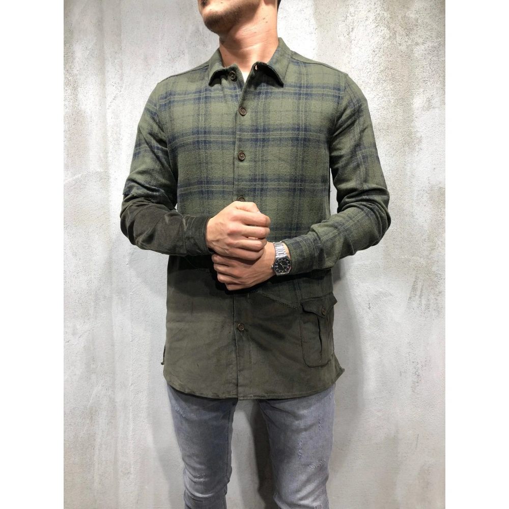 Erkek Yeşil Kareli Trend Gömlek