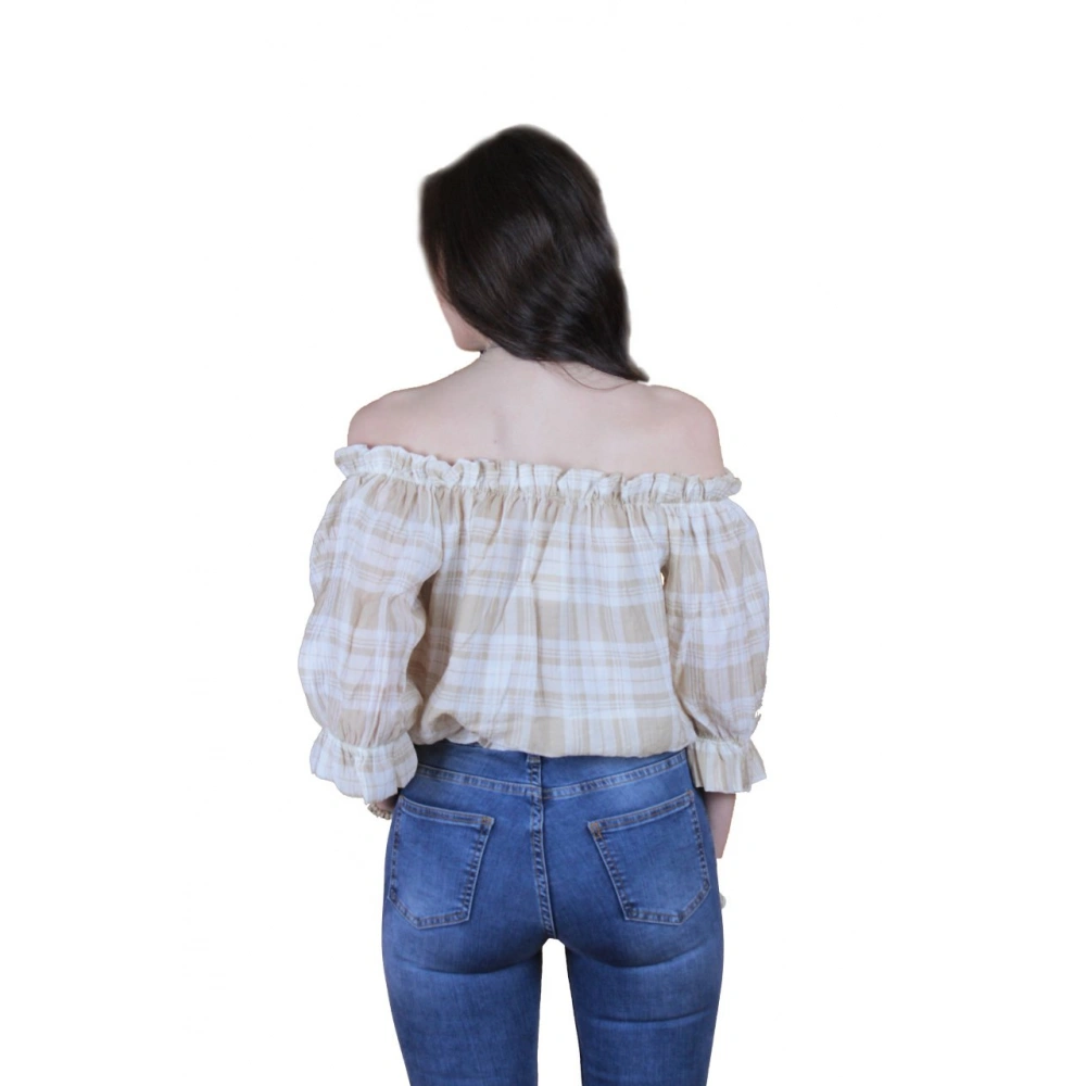 Jocasta Kadın Bej Fırfırlı Bluz