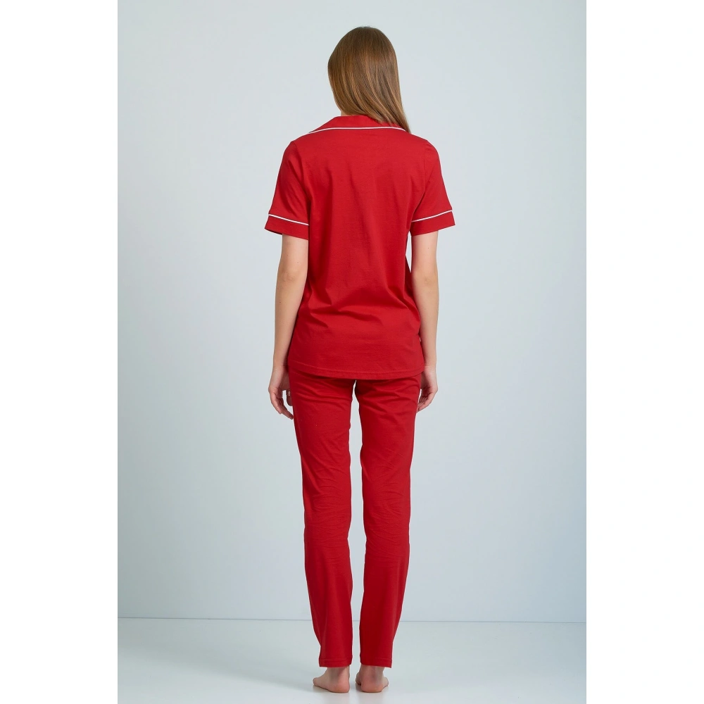 Kadın Kırmızı Deluxe Pijama Takımı