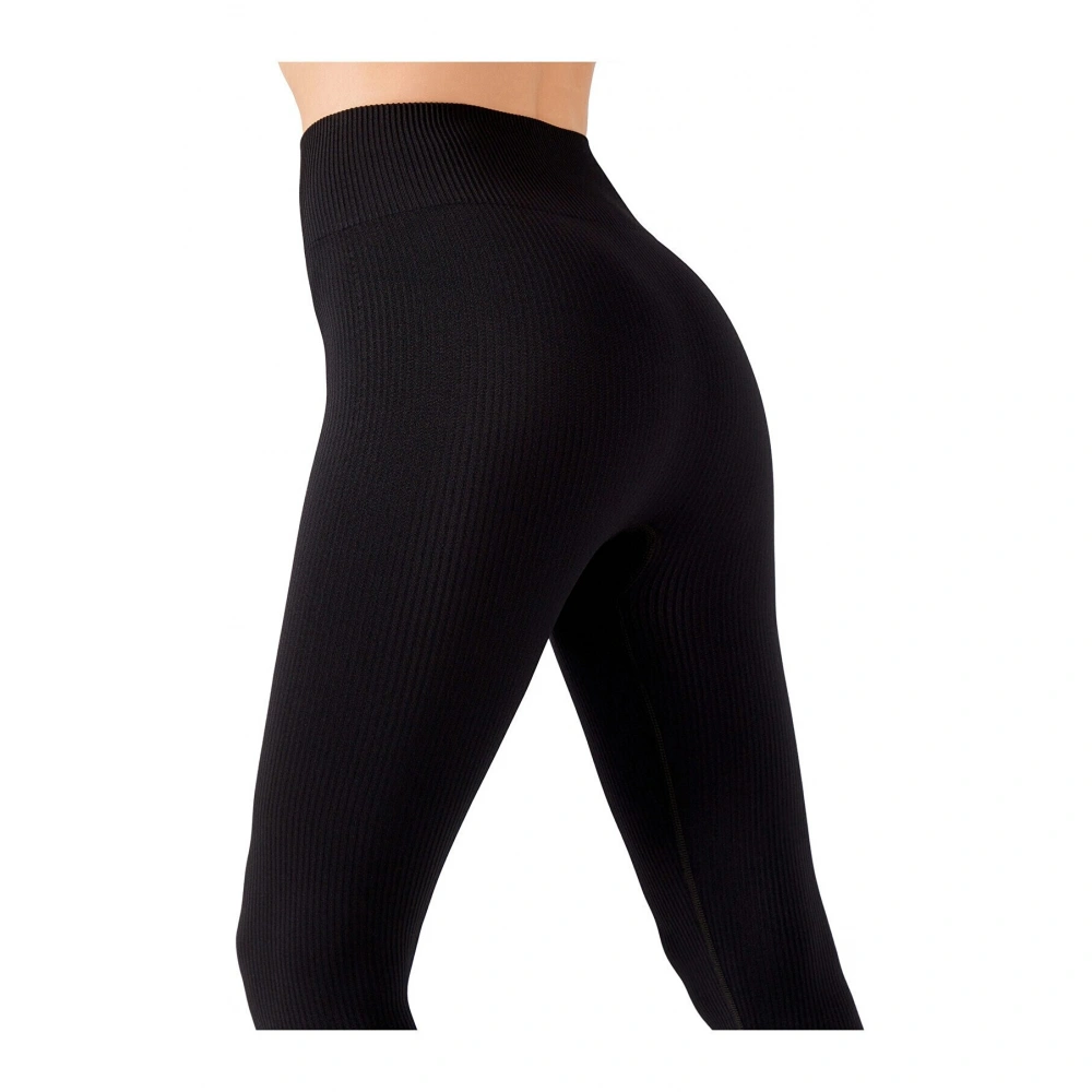 Kadın Siyah Fitilli Tayt