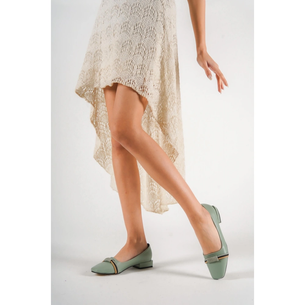 Kadın Aksesuarlı Mint Rengi Babet