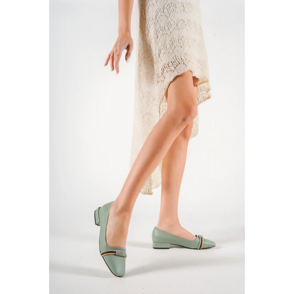 Kadın Aksesuarlı Mint Rengi Babet