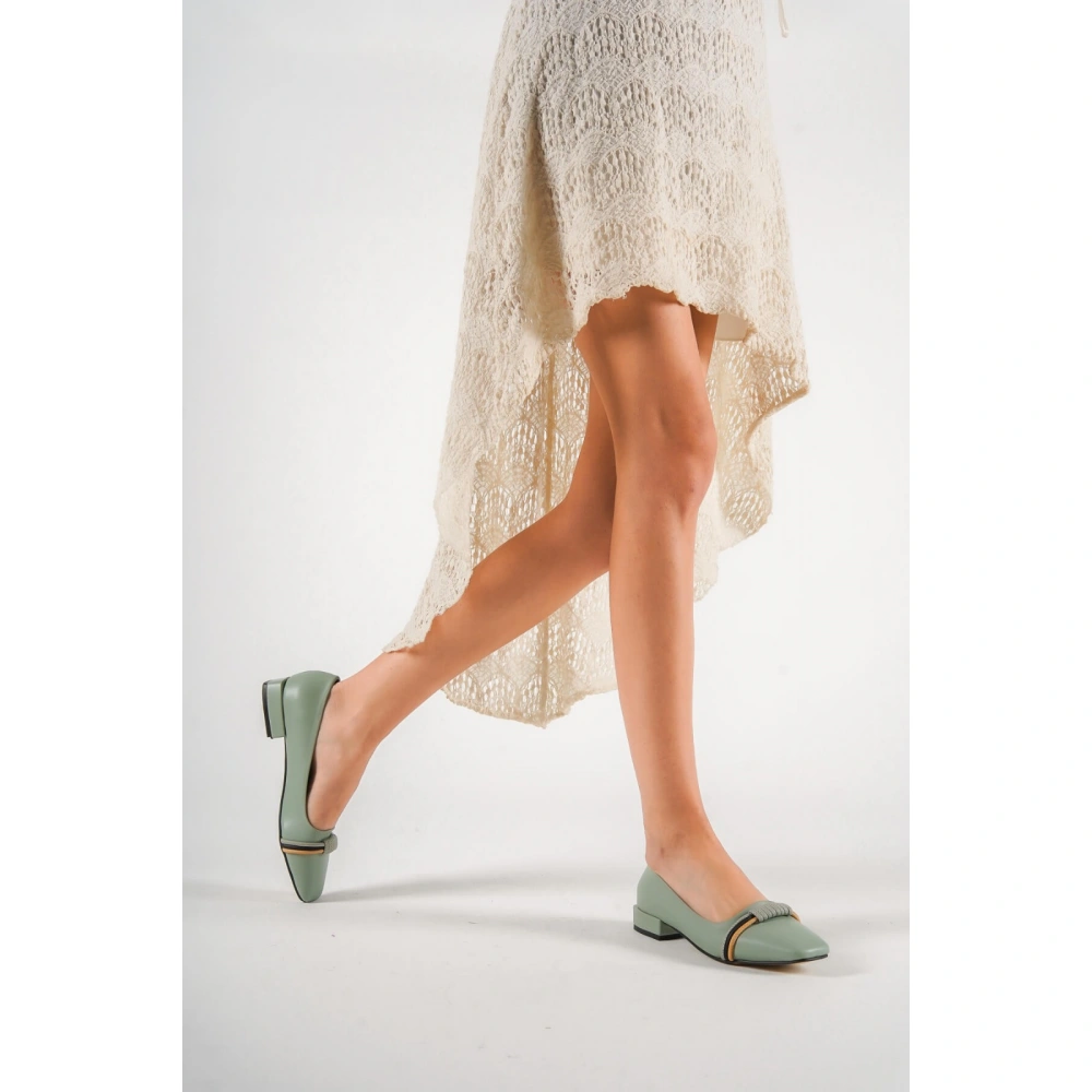 Kadın Aksesuarlı Mint Rengi Babet