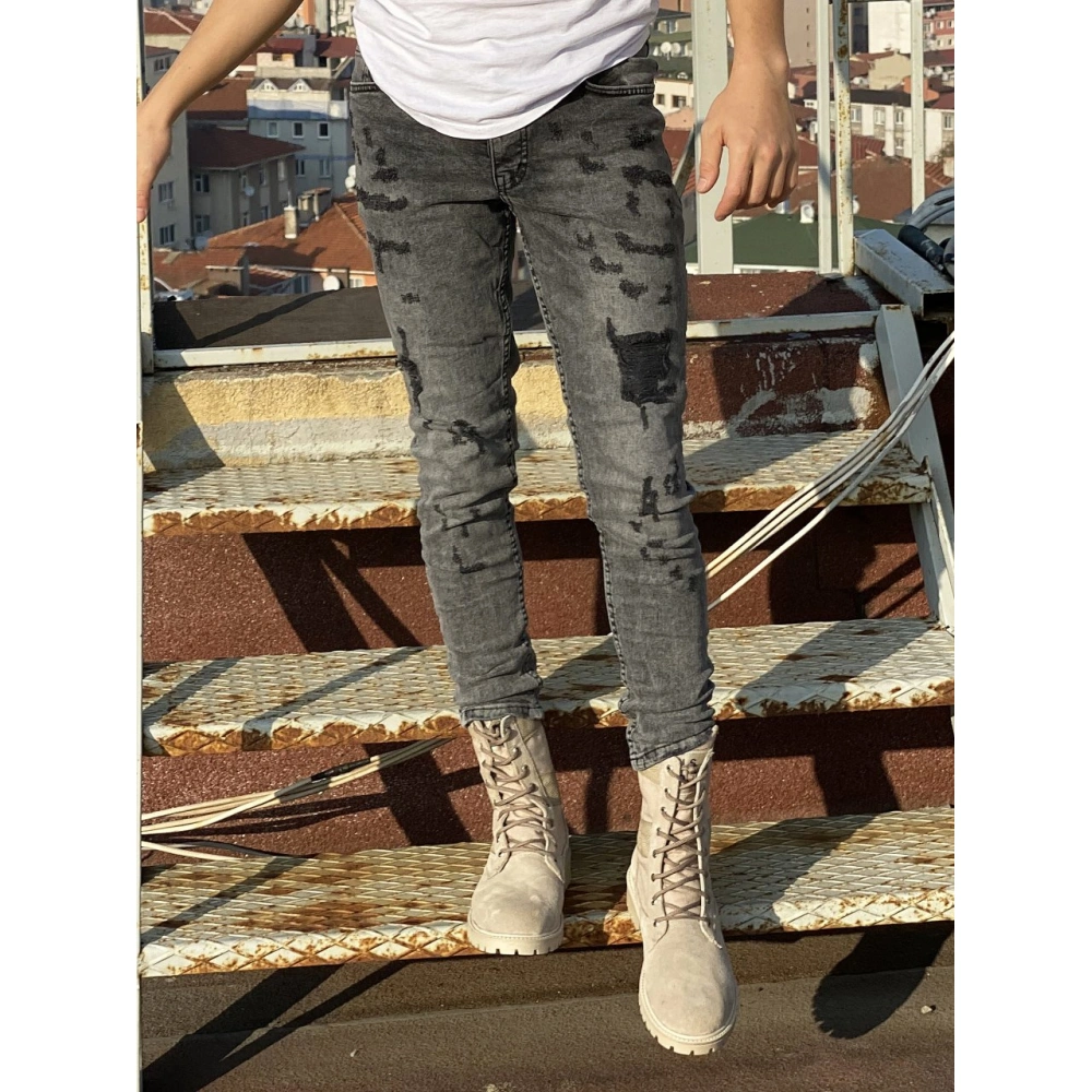 Merlin Gri Erkek Jean Pantolon