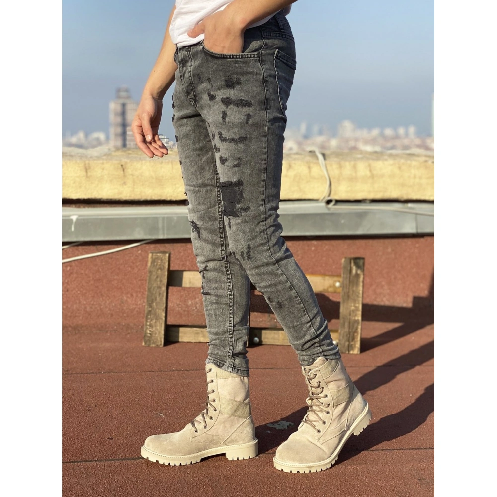 Merlin Gri Erkek Jean Pantolon