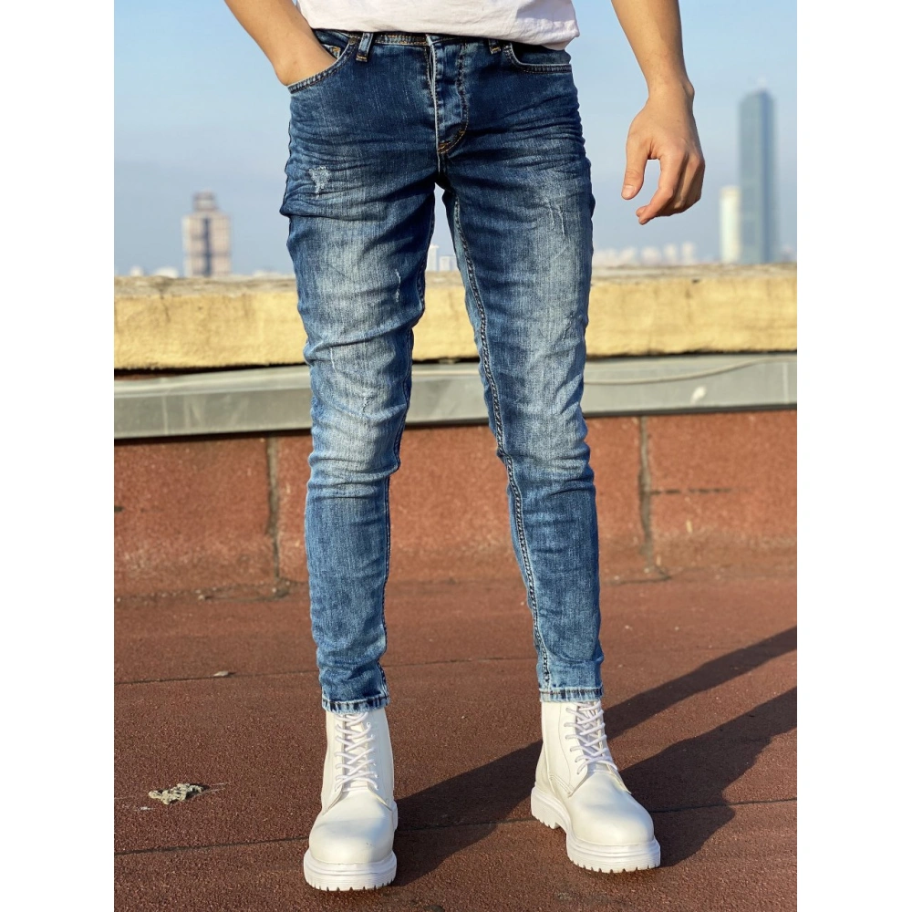 Mervin Lacivert Erkek Jean Pantolon