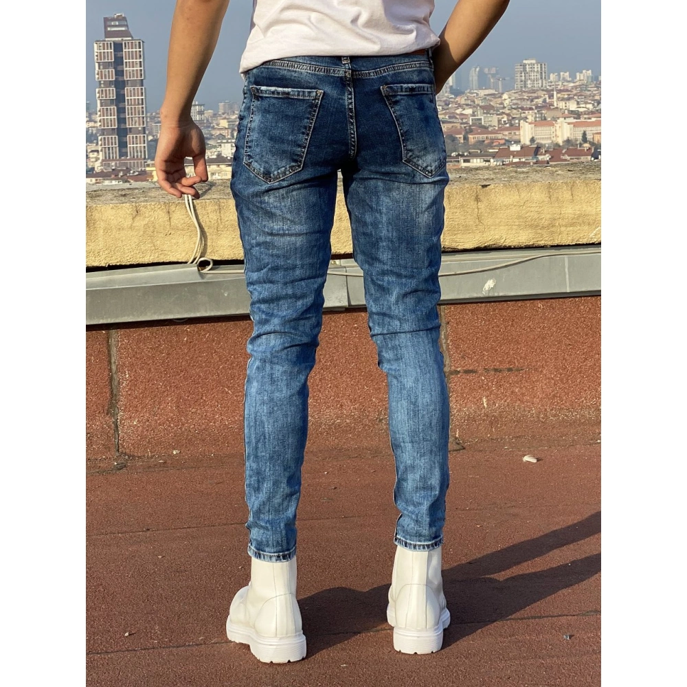 Mervin Lacivert Erkek Jean Pantolon