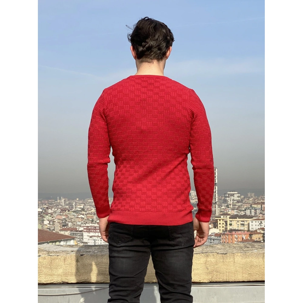 Pal Erkek Kırmızı Triko Kazak