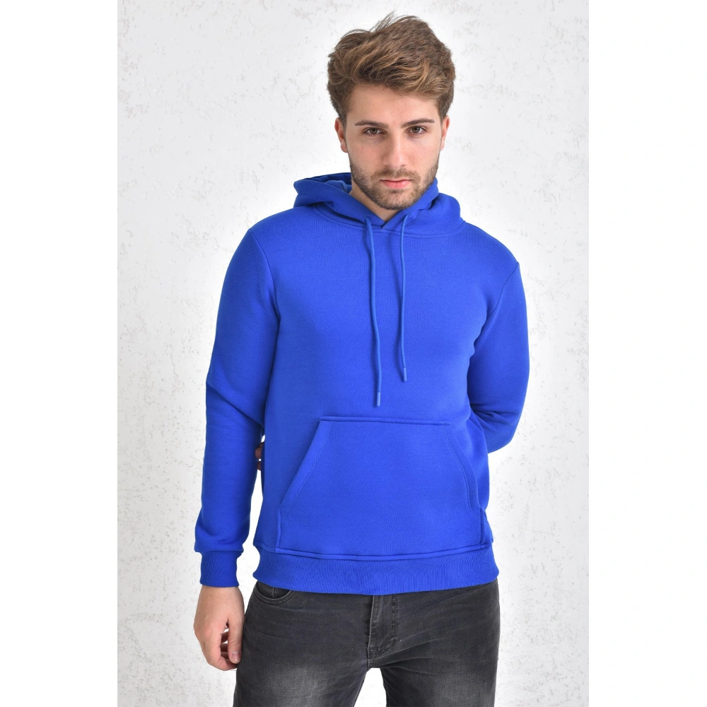 Retz Şardonlu Kapüşonlu Erkek Sweatshirt Mavi