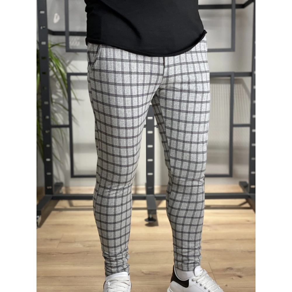 Shayne Erkek Kareli Jogger Pantolon