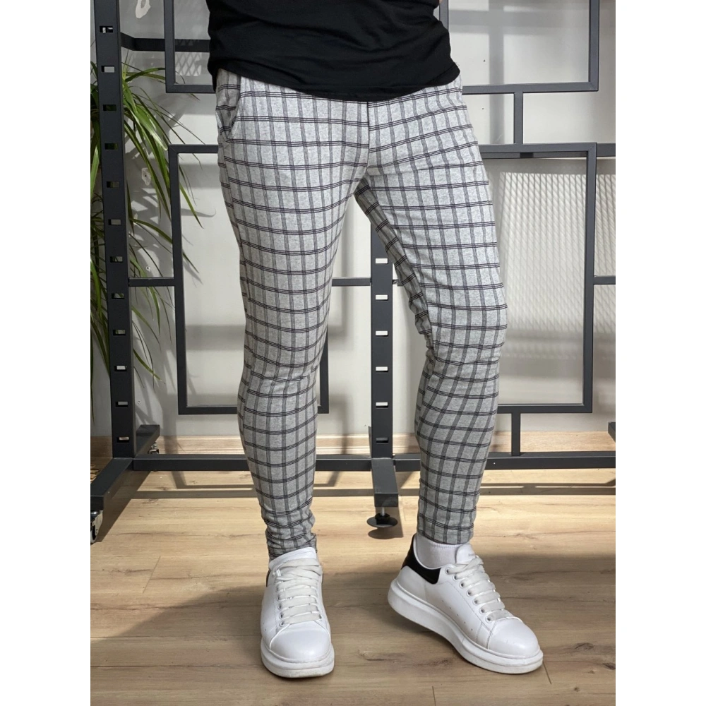 Shayne Erkek Kareli Jogger Pantolon