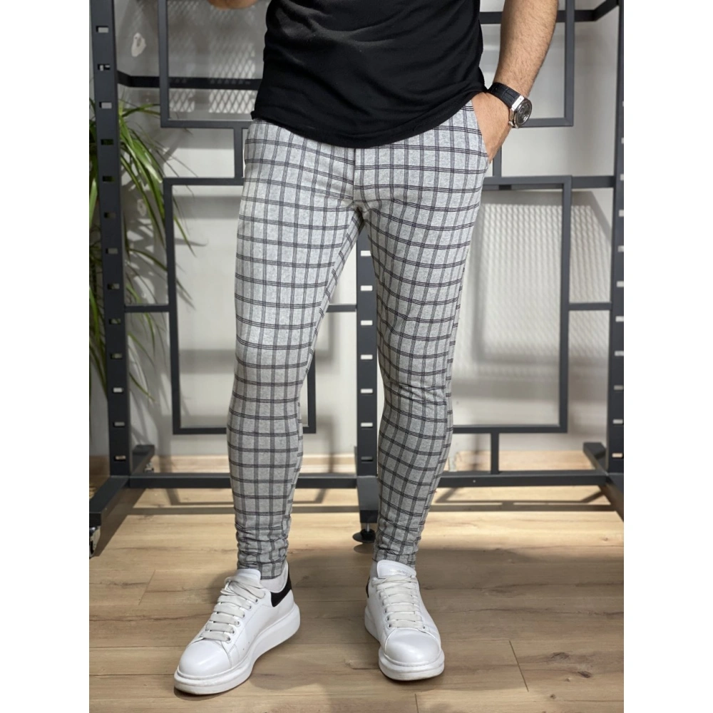 Shayne Erkek Kareli Jogger Pantolon