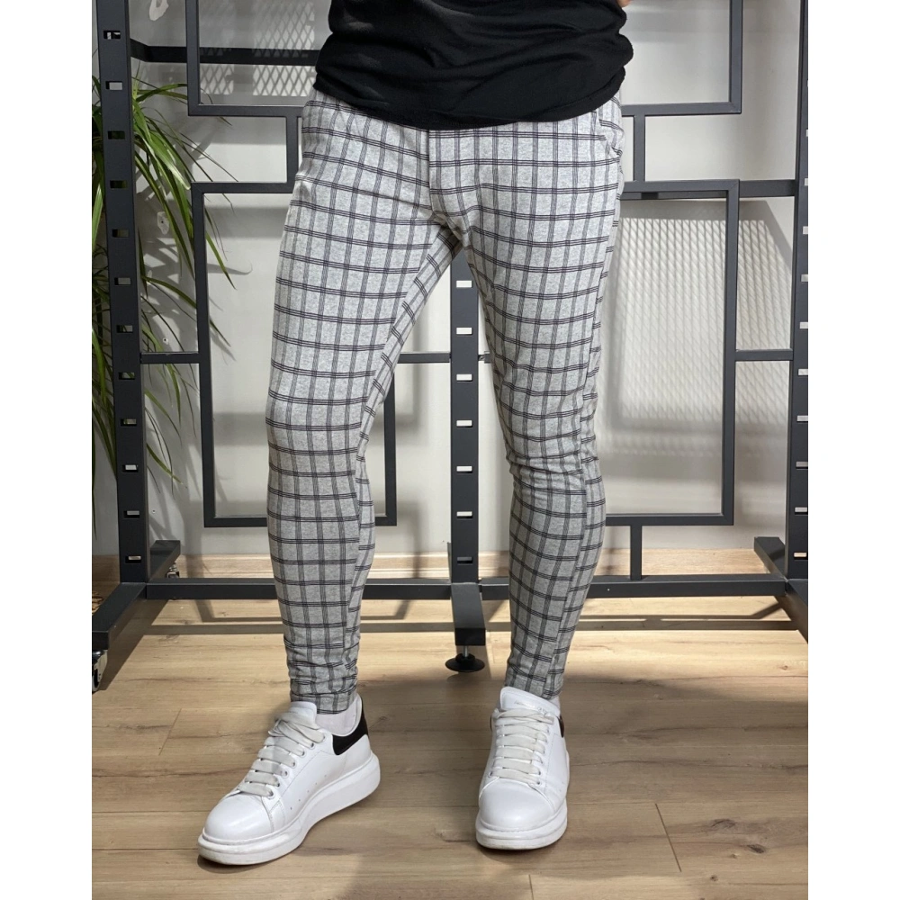Shayne Erkek Kareli Jogger Pantolon