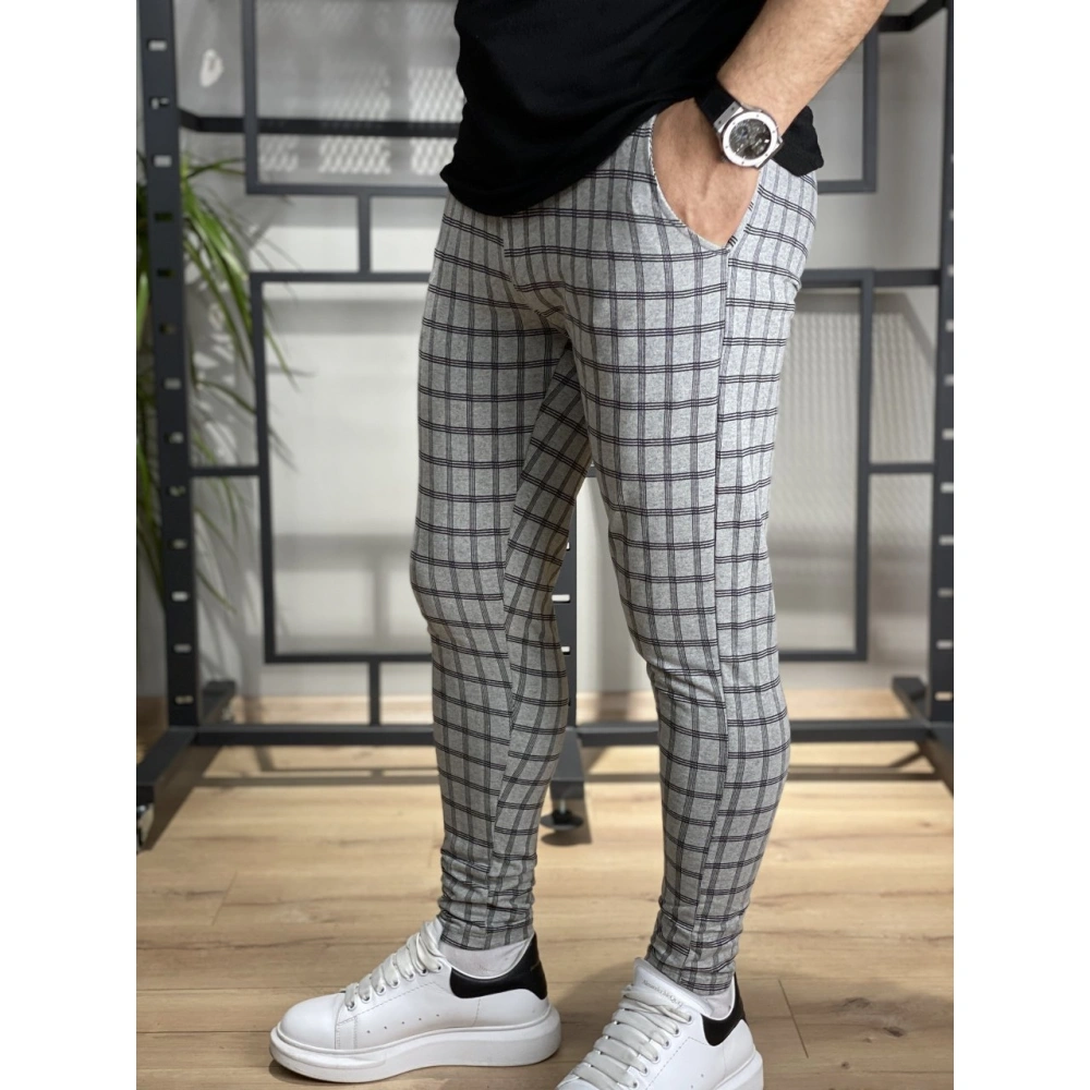 Shayne Erkek Kareli Jogger Pantolon