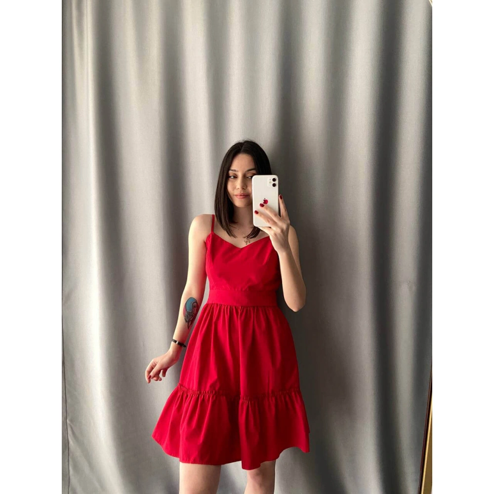 Sırt Dekolte İp Askılı Elbise