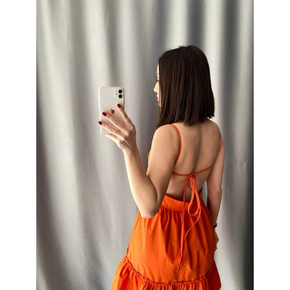 Sırt Dekolte İp Askılı Elbise