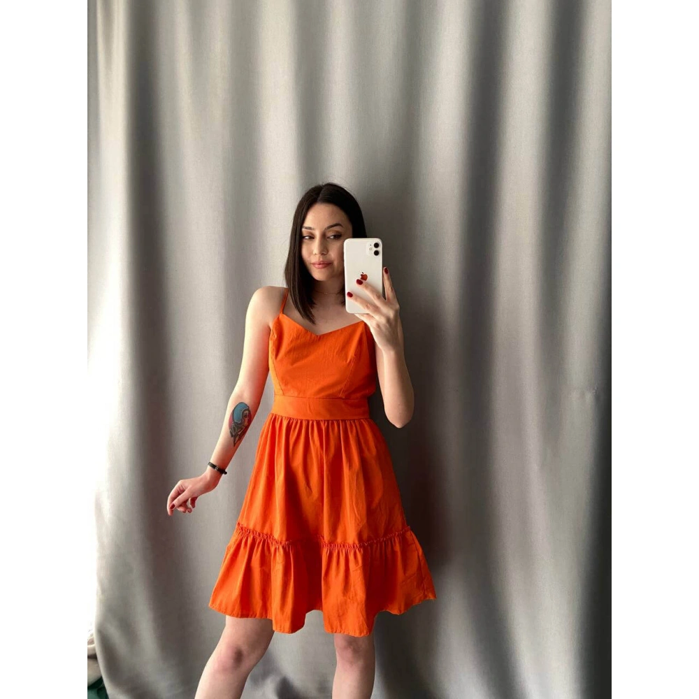 Sırt Dekolte İp Askılı Elbise