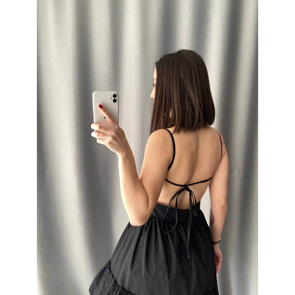 Sırt Dekolte İp Askılı Elbise