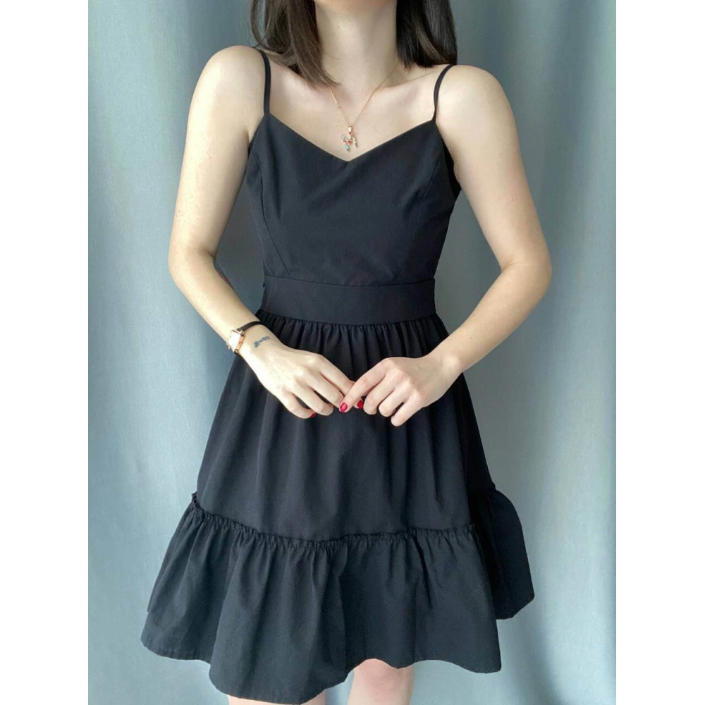 Sırt Dekolte İp Askılı Elbise