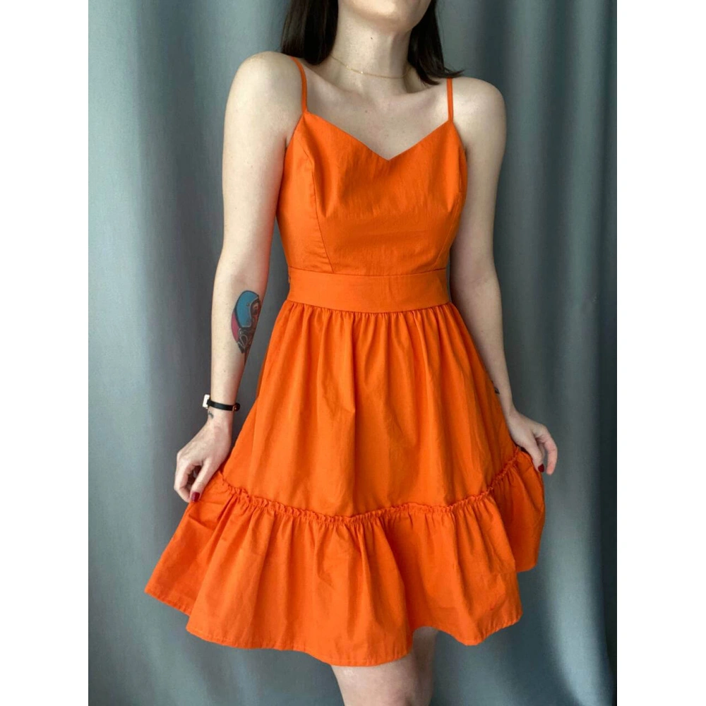 Sırt Dekolte İp Askılı Elbise