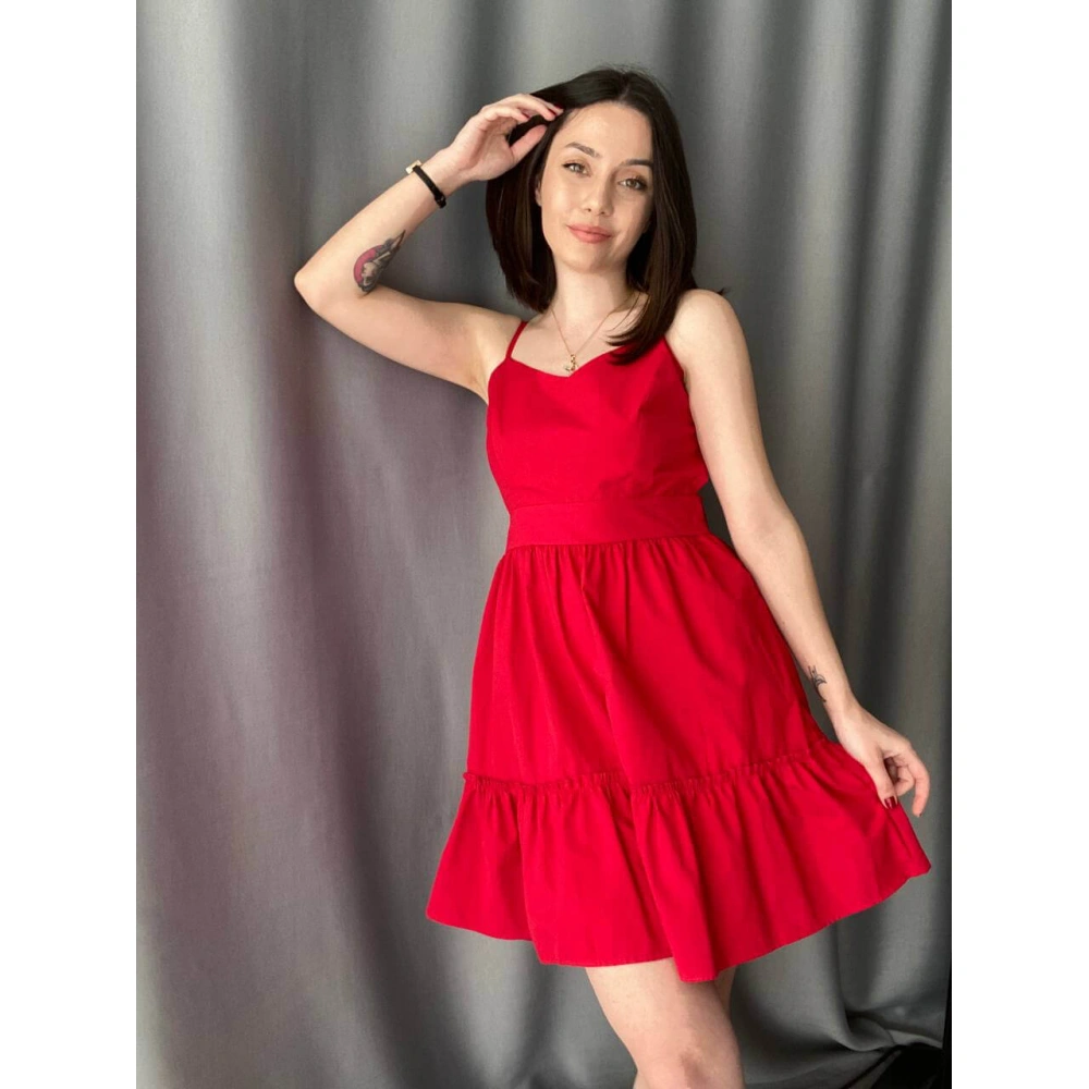 Sırt Dekolte İp Askılı Elbise