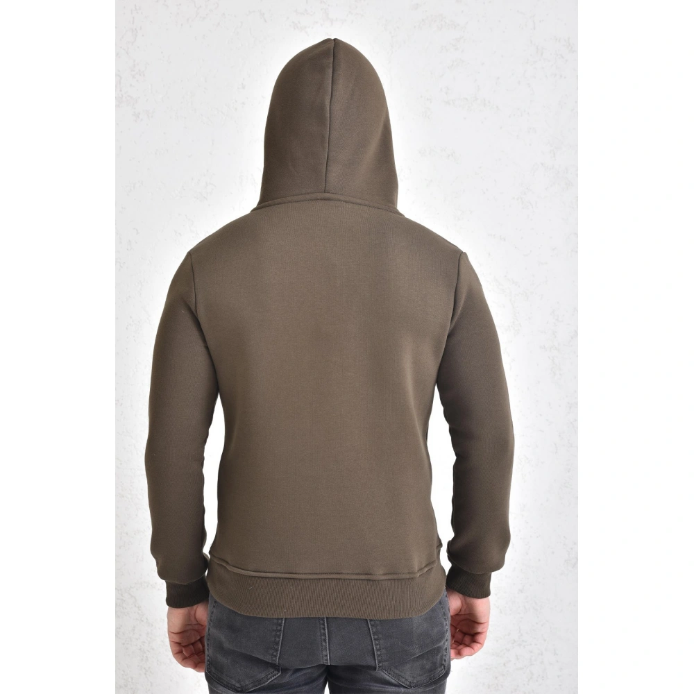 Weiz Şardonlu Kapüşonlu Erkek Sweatshirt Haki