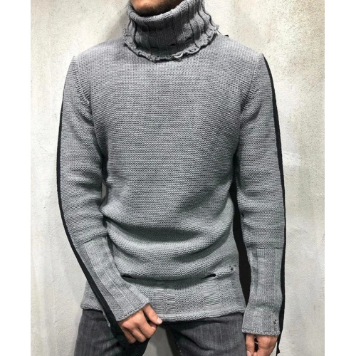 Erkek Gri Boğazlı Trend Kazak