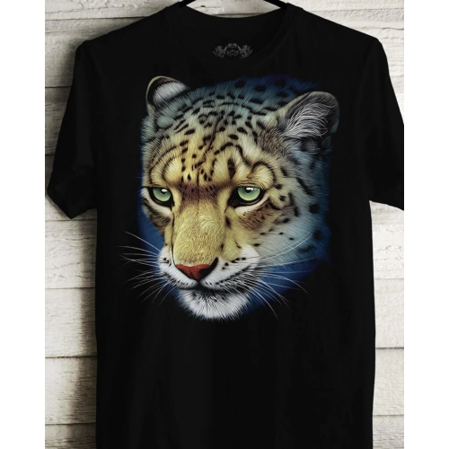 Erkek Leopar Baskılı T-shirt