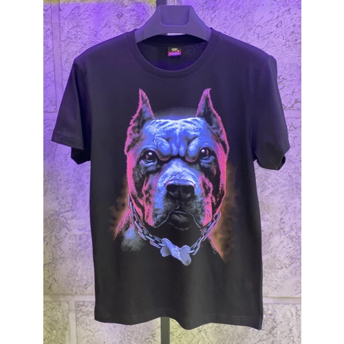 Erkek Pitbul Baskılı T-shirt