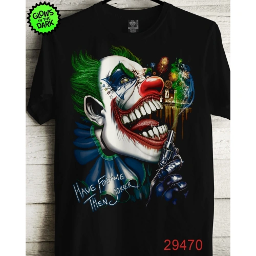 Erkek Palyaço Baskılı T-shirt