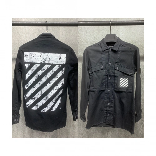 Erkek Siyah-Beyaz Baskılı Gömlek