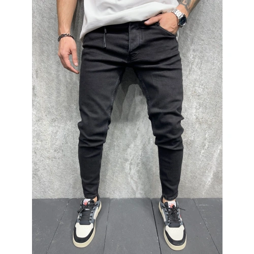 Erkek Siyah Kot Pantolon