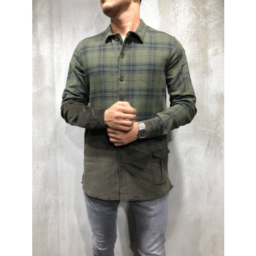 Erkek Yeşil Kareli Trend Gömlek