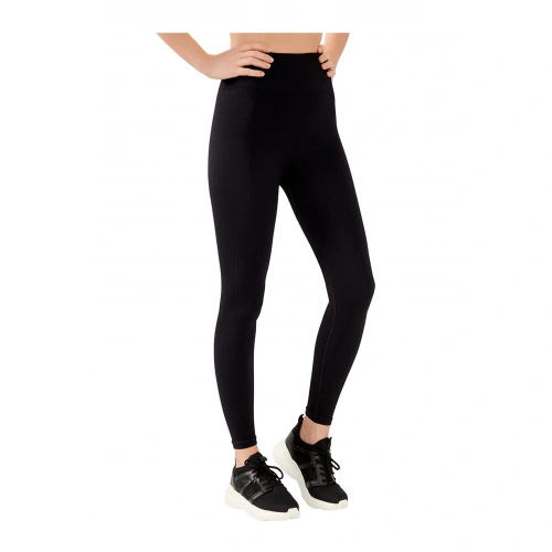 Kadın Siyah Fitilli Tayt