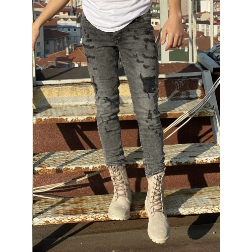 Merlin Gri Erkek Jean Pantolon