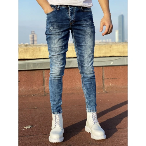 Mervin Lacivert Erkek Jean Pantolon